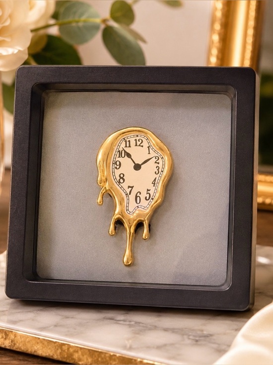 Other - Gold Dripping Clock Wall Art - Home Wall Decor